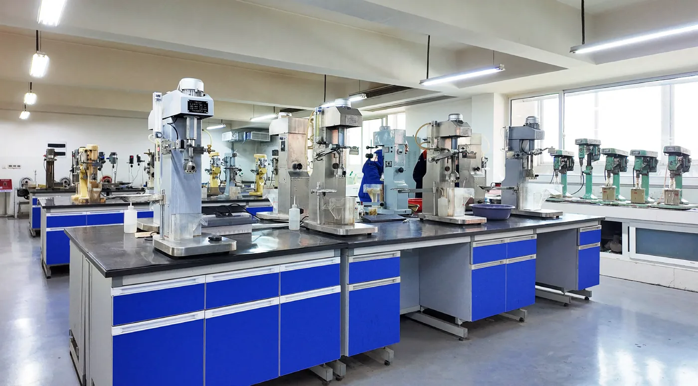 Xinhai laboratory bench with analysis instruments